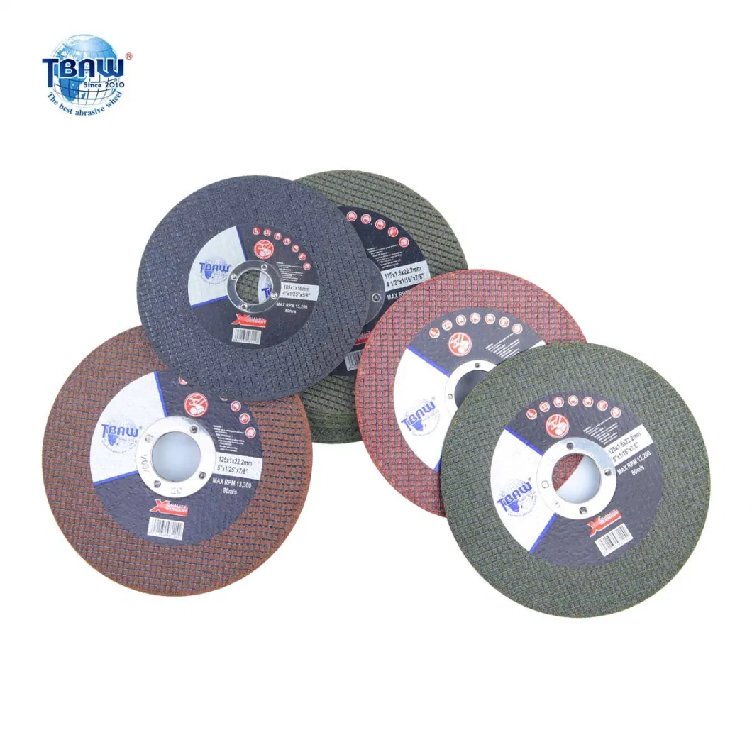 100 / 105 / 107 / 115 / 125 / 150 / 180 / 230 / 300 / 350 / 400 mm Aluminum Oxide Black / Green / Red / Yellow Cutting Wheel